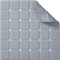 Webos Anti Slip Shower Mat for Tub & Shower Stall, 21" x 21" Square Silicone Bathtub Mat with Powerful Suction Cups, Fast-Draining, Machine Washable Soft Foldable Bathroom Mat, Grey - color: Grey, size: 21" x 21" (Square)