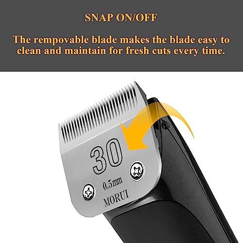 30 Cut Length 1/50"(0.5mm) Detachable Pet Dog Clipper Blades UltraEdge Series Clipper Blades for Dog Grooming Compatible with Most Andis,Oster A5 Wahl KM Series Clippers - size: 30# 0.5mm