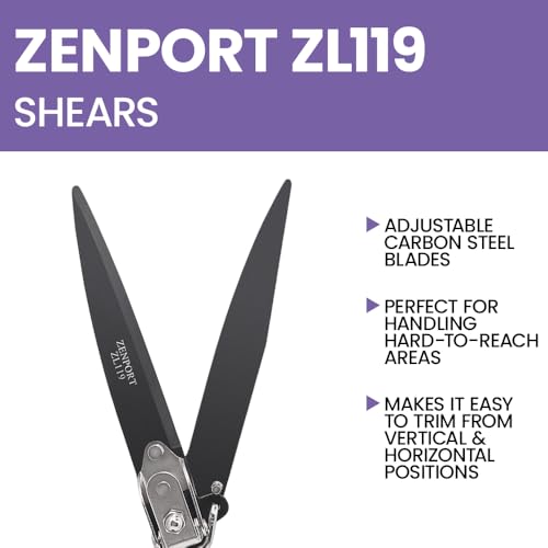 Zenport Grass Shears ZL119 Landscape Grass Shears, Adjustable, Heavy Duty, Twin 4.5-Inch Carbon Steel Blades