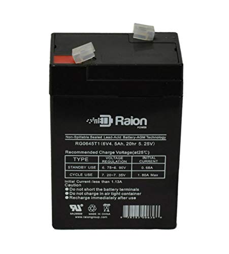 Raion Power 6V 4.5Ah Compatible Replacement Rechargeable AGM Battery for Gallagher S10 Solar Fence Energizer