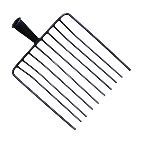 Steel Pitchfork Replacement Head, 10-Tooth Agricultural Manure Fork for Gardening and Stall Cleaning, Without Handle - color: 10 Teeth