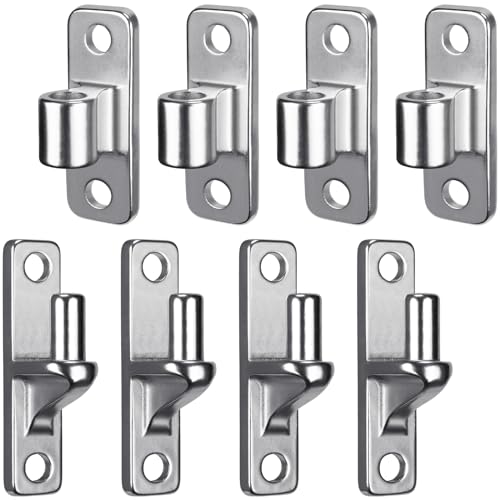 Insaga 304 Stainless Steel Gate Hinges 4 Pack, Heavy Duty Wall Mount Hinges with 5/8" Pin, One-Piece Casting Farm & Chain Link Fence Gate Hardware - color: Silver-SS-4Pack