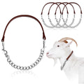 Misdary 2 Pcs Goat Show Collars, Adjustable 14"-24" Iron Chain Halter for Sheep, Horses, Dogs, Cows & Calves, Farm Animal Supplies Accessories Animal Lovers Gift (14'',Brown) - color: Brown