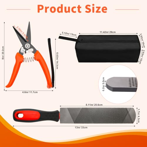 Goat Hoof Trimmer Kit, 8” Goat Hoof File Trimmer for Sheep | Double-Sided File/ Shears/ Storage Bag