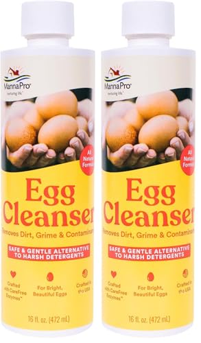Manna Pro Egg Cleanser, Natural Enzyme Wash for Fresh Eggs, Safe & Gentle Cleaner for Backyard Chicken Eggs, 16 oz (Pack of 2) - size: 16 Fl Oz (Pack of 2)