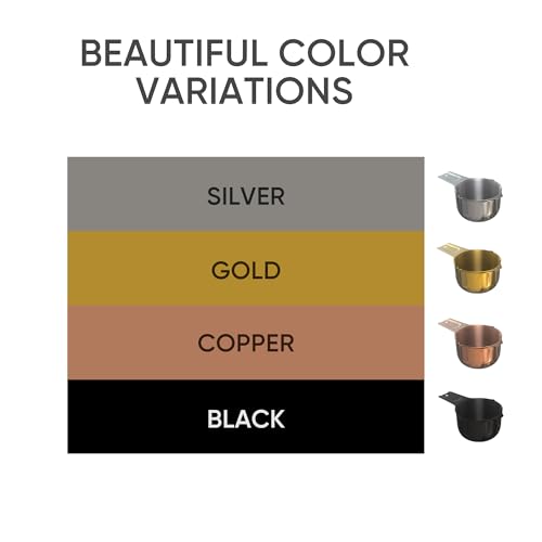 Color Up ¾ Cup Measuring Cup (180 ml) – Premium Blck Stainless Steel, Accurate for Wet & Dry Ingredients, Embossed Markings, Easy-Pour Spouts, Dishwasher-Safe, Kitchen Essential - size: 3/4 Cup (180 ml) Black