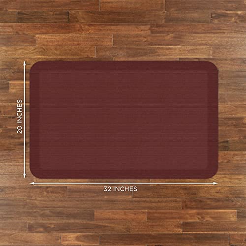 GelPro Designer Comfort Grasscloth Crimson Ergo-Foam Anti-Fatigue Kitchen Floor Mat, 20"x32" - color: Grasscloth Crimson, size: 32"L x 20"W x 0.8"Th