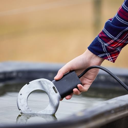 Farm Innovators Utility De-Icer for up to 25 Gallon Container - 250W Water Deicer- Ice Chaser Cast Aluminum Design for Plastic or Metal Water Container | Thermostatically controlled heater operates only when necessary, cast aluminum construction, plastic-