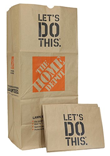 Home Depot Heavy Duty Brown Paper 30 Gallon Lawn and Refuse Bags for Home and Garden (70 Lawn Bags) - size: 1 Count (Pack of 70)