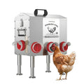 Large Automatic Chicken Feeder, 55 lb Capacity, 8 Feeding Ports, Upgraded Stainless Steel Poultry Feeder, No-Waste Design, Adjustable Legs & Lockable Lid for Coop, Ducks & Turkeys