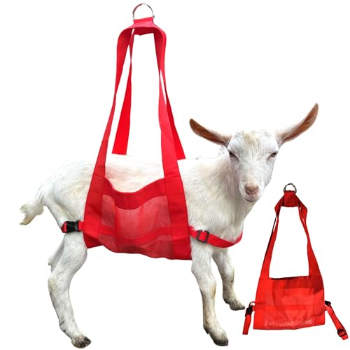 Calf Sling for Weighing, Lamb Weighing Sling, for Weight Small Animal, Livestock Sling for Calves, Lambs, Alpacas, Goats-Newborn & Small Animals Weighing Harness (Red) - color: Red