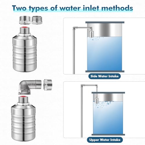 MorningRo 6 Pack Water Float Valve 1/2" to 3/4'' Auto Shut off Water Tank Float Valve 304 Stainless Steel Fully Automatic Level Control for Pool, Livestock Troughs (Classic Style) - style: Classic Style