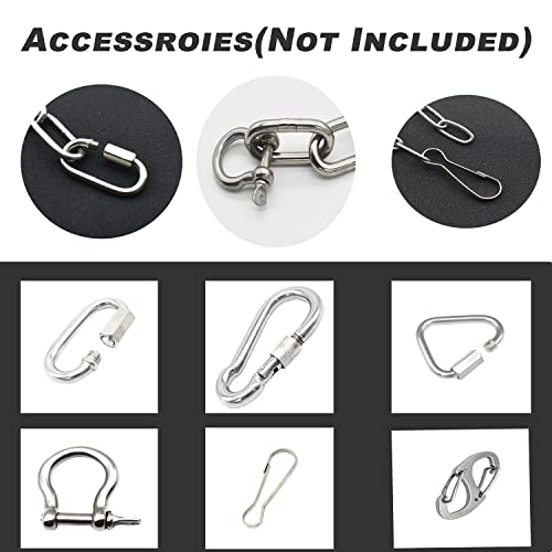 1/8 inch(3mm) Wire Diameter Stainless Steel Safety Small Chains 20 inch Long Link Rings Light Duty Coil Chain for Hanging Pulling Towing, 1/8"x 20" (2Pcs) - size: 1/8 inch x 20 inch