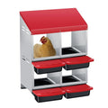 Chicken Nesting Box, 4 Compartment Roll Away Design for High-Volume Egg Collection and Easy Wall Mounting with Metal Legs