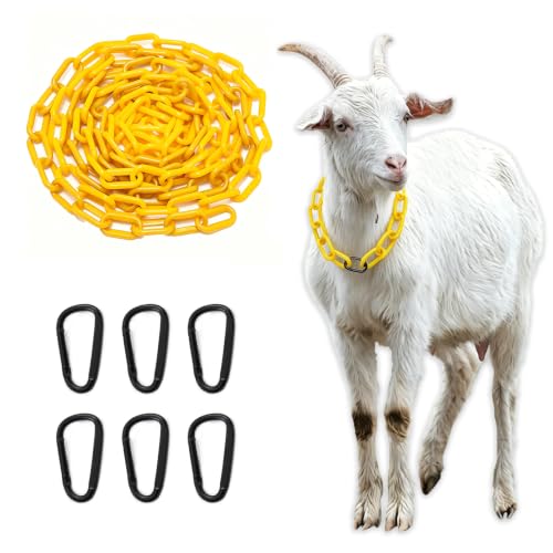 10FT Breakaway Livestock Goat Collars, Adjustable Plastic Chain Halter for Sheep, Goat Show Collars, Anti-Choke Collars with Quick Release Links for Goats, Sheep, Alpacas, Cows