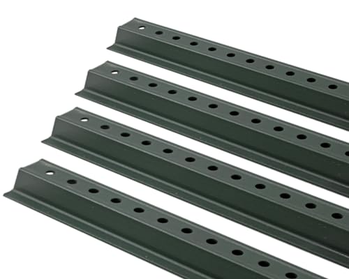 U-Channel Sign Post/Delineator Post, 6-Foot Green Painted, 1.12 lb/ft Steel, Pre-Drilled Holes (4 Pack)