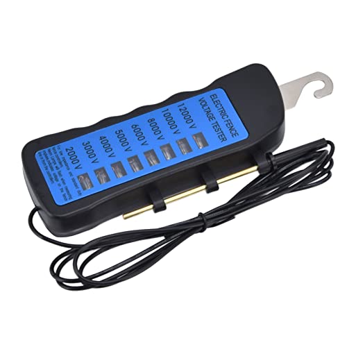 12KV Neon Fence Voltage Tester, 2000 to 12000V ABS Material with 8 Neon Indicator Lights, for Farms Home Gardens and Livestock Enclosures