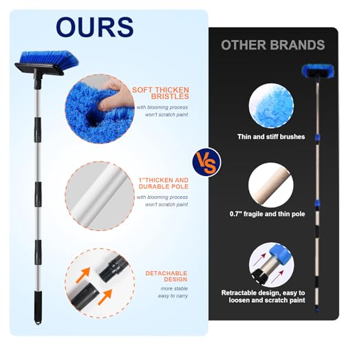 EVERRUSH 62" Car Wash Brush Mop with Long Handle Soft Bristle Scrub Car Washing