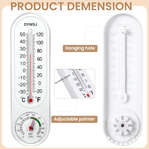 10 Pcs Indoor Outdoor Thermometer Hygrometer for Wall with ℃/℉ | Humidity Gauge Meter Monitor, with Celsius/fahrenheit, for Room Patio Greenhouse Cellar Field Cellar Garden Closet