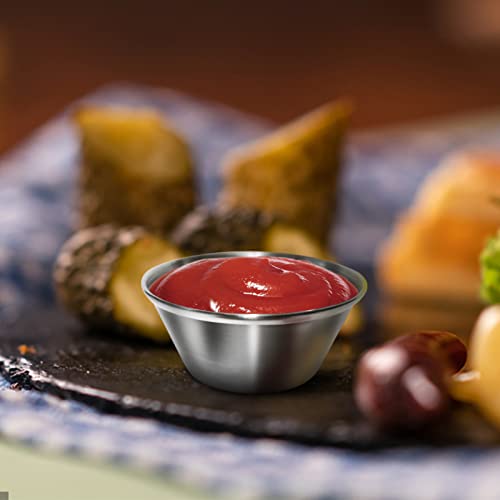 Artcome 18 Pack Stainless Steel Condiment Sauce Cups Great for Dipping and Portion Cups, 1.5 oz | stainless steel construction resists corrosion; portion cups suit BBQ dipping, household cooking, party use, food storage - size: 18pcs 1.5oz