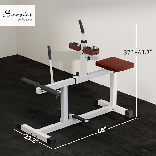 Soozier Seated Calf Raise Machine for Home Gym Waist Arm Training | Adjustable Calf Machine Leg Extension - color: Brown