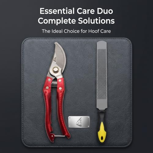 Goat Grooming Kit with Hoof Trimmer & 14 Inch Double-Sided Rasp - Hoof Care Tool for Goats, Pigs, Sheep, Horse, Includes Farrier Rasp & Trimmer Shears for Metal Filing