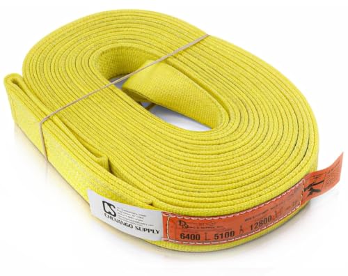 DD Sling (USA Made). Multiple Sizes in Listing! 2" x 30', 2 Ply Twisted Eye, Nylon Lifting Slings, Eye & Eye, 6,400 lbs Vertical, 5,100 Choker, 12,800 Basket Load (2inX30ft) - size: 2 in x 30 ft