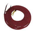 22 Foot Line Ground Training Rope - Strong Everyday Use All-Purpose Large Horse Lead Rope with Loop & Latigo Popper | 9/16" Diameter Smooth Yachting Braid, Burgandy Red - color: Burgundy Red