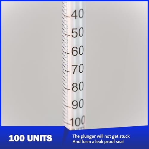 Syringes 1ml 31 Gauge 1/2 Inch 13mm Disposable Lab Supplies, Pack of 100 | U-100, Single-Use, Smooth & Leak-Proof, Individually Wrapped - size: 1ML 31G 1/2" 13MM