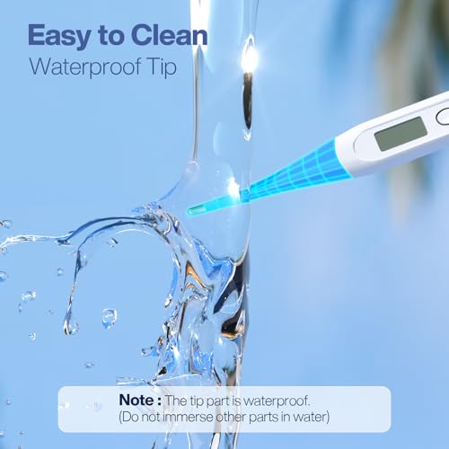 Boncare 10 Seconds Oral Thermometer for Adults and Kids, Light Blue | Accurate & Safe, Rectal Digital Thermometer for Baby, Fever Alarm - color: Light blue