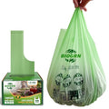 Compostable Trash Bags 1.2-1.6 Gallon Handle Tie 50 Count 0.6 Mil 6.06 Liter Small Compost Bags for Countertop Bin Biodegradable Bags Green for Kitchen ASTM D6400 & BPI Certified, OK Compost Home - color: 1.6 Gallon Handle Tie, 50 Count