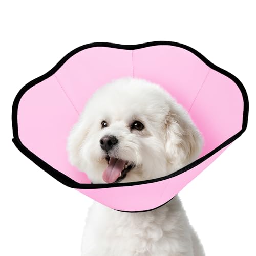 MIDOG Dog Cone Collar After Surgery, Soft Dog Cone Alternative to Stop Licking,Adjustable Elizabethan Recovery Cones for Small to Large Sized Dogs - color: Pink, size: S