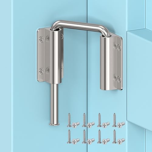Upgraded Sliding Door Loop Lock, Barn Door Latch, Silver-1PC | 2.38″ Multi-Angle Locks for 90/180 Degree Aluminum Alloy Security Gate Latches for Fence, Window, Closet, Bedroom, Screen - color: Silver-1PC