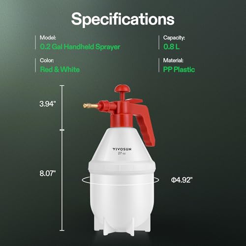 VIVOSUN 50oz Pump Sprayer, Handheld Garden Water Sprayer Bottle (Pack of 2) - color: Red, size: 50oz (Pack of 2)