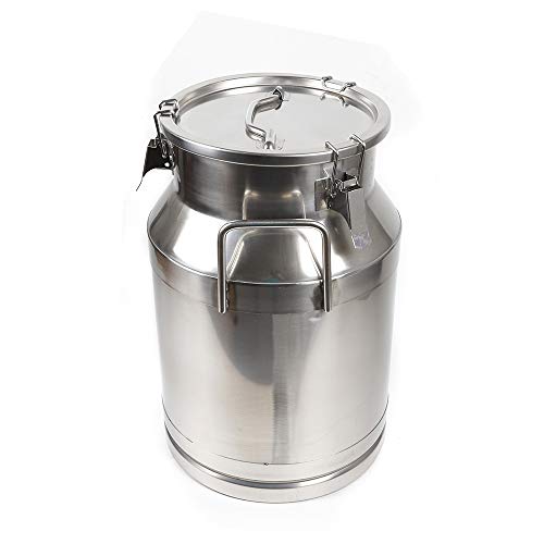 30L/7.92Gal Milk Cans-Stainless Steel Milk Transport Barrels Pail Milk Bucket Jug Oil Barrel Wine Barrel Canister Silicone Seal Barrel - size: 30L