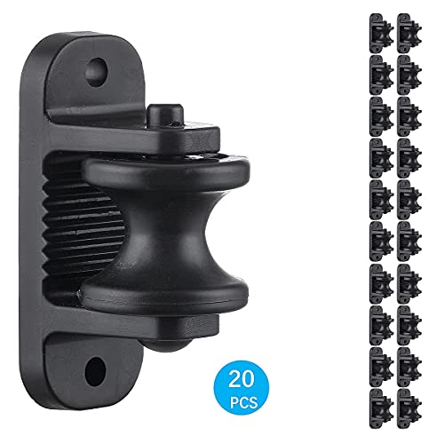 QMARK 20 Pack Electric Fence Wood Post Roller Insulators, Corner Insulators Black (20)