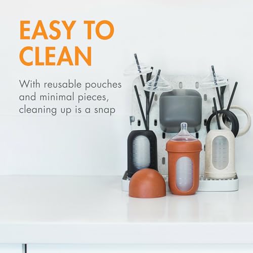 Boon Nursh Silicone Baby Bottles - Speckle - 8 Oz - 3 Count | 100% Food-Safe Silicone, Made Without BPA Or PVC, Medium Flow, Air-Free Feeding, Helps Reduce Colic Symptoms, Dishwasher Safe - color: Speckle, size: 8 Ounce (Pack of 3)