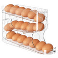 Sotfamily Clear FIFO Egg Holder for Fridge, Egg Dispenser for Eggs 18 Count | Clear PET, Heavy-Duty, Automatic Rolling Egg Organizer, Space-Saving Egg Roller/Container/Storage for Kitchen Countertop - size: 1 Pack