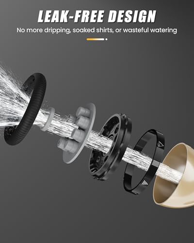 RAINPOINT Garden Hose Nozzle, Hose Sprayer Nozzle with 9 Spray Patterns, High Pressure Water Hose Nozzle Heavy Duty Metal Hand Sprayer, Watering Plants and Lawn, Car Washing, Pet Showering