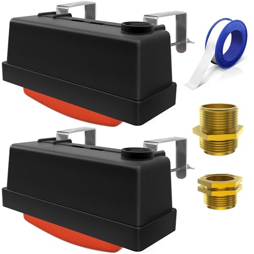 Water Trough Float Valve for Stock Tank, Automatic Control Waterer Level for Livestock Horse Chicken Animal Fish Pool with Hose Metal Connector & Ptfe tape （2 pack） - style: Stock Tank Float Valve-2PCS