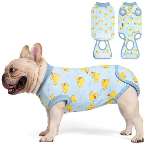 cyeollo Recovery Suit for Dogs Surgery Spay Neuter Onesie, Yellow Duck, XS | Spay & Neuter Body Suit, Prevents Licking Dog Surgical Suit, E-Collar Cone Alternative, Protects Wounds, Easy Potty Access - color: 1# Yellow Duck, size: X-Small (Back: 9"-11")