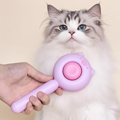 Cat Brush Dog brushes with Release Button for Shedding Grooming, fit for Long or Medium Haired Cats, Lightweight Skin Friendly Pet Brush Hair Removal Comb Brushes for Kitten - color: Pink