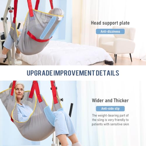 Lift Sling for Transferring Patients,for Elderly and Disabled,Up to 510lb | Full Body Lift Sling, Premium Mesh Transfer Sling for Bed Positioning & Lifting, Breathable & Sturdy Fabric