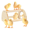 Pine Chicken Perch with Mirror, Strong Chick Jungle Gym Roosting Bar, Chicken Toys for Coop and Brooder, Training Perch Toys for Large Bird, Parrot, Macaw, Hens (Small) - size: Small