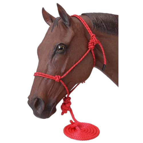 Tough1 Poly Rope Halter with Lead - color: Red