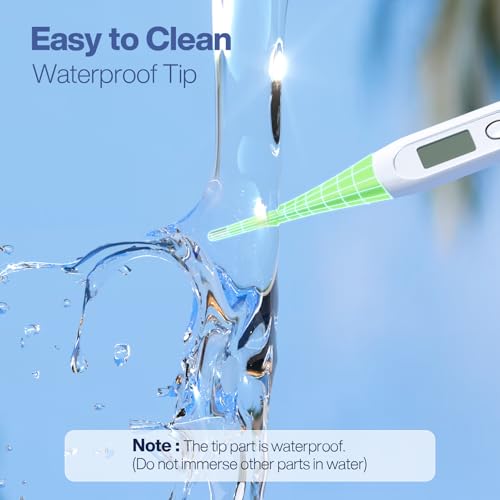 Boncare Digital Thermometer for Adults, Kids & Babies, Light Green | Accurate & Safe Oral and Rectal Thermometer with 10-Second Reading and Fever Alarm - color: Light Green