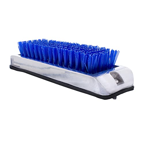 United Pacific 90054 Stainless Shoe/Boot Scraper w/Nylon Brush, 430 Stainless Steel Housing – Blue Brush – ONE Unit - color: Blue Brush