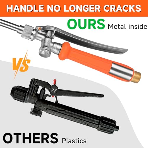 All Metal 44 Inches Replacement Sprayer Wand, 1/4" & 3/8" Brass Barb Sprayer Wand Replacement Built-in Shut Valve Stainless Steel Sprayer Wand. (All Metal Sprayer Wand) - style: All Metal Sprayer Wand