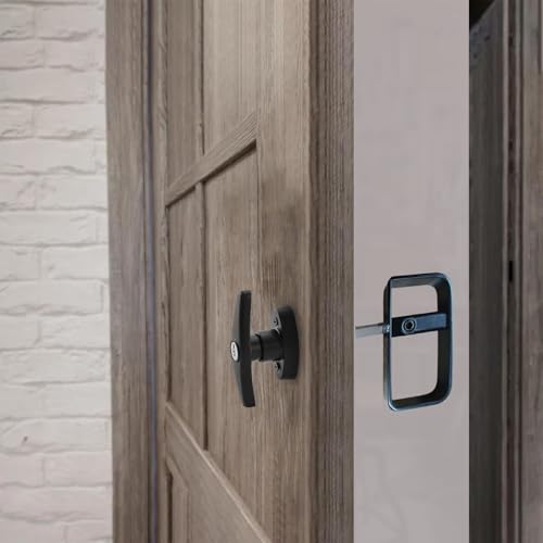 WellMade Shed Door Latch, T Handle Lock Kit, 5½" Storage Barn Playhouse & Chicken Coop Lock Replacement Set, Black 1 Pack - size: 1 Pack