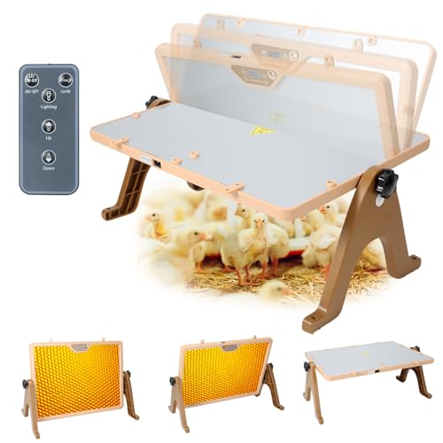ZEMIRO CHARGE 180W Radiant Chicken Coop Heater Energy-Efficient Winter Heating, Safer Alternative to Brooder Lamps,Heater with 2 Heating Plates for Chick Kitten Puppy Pets Animals (Brown) - color: Brown